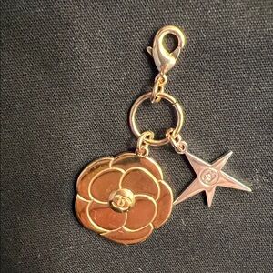 CHANEL Gold Flower and Silver Star Charm